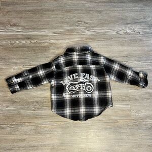 Mish Boys Plaid “Live Fast” Moto Flannel 6 months